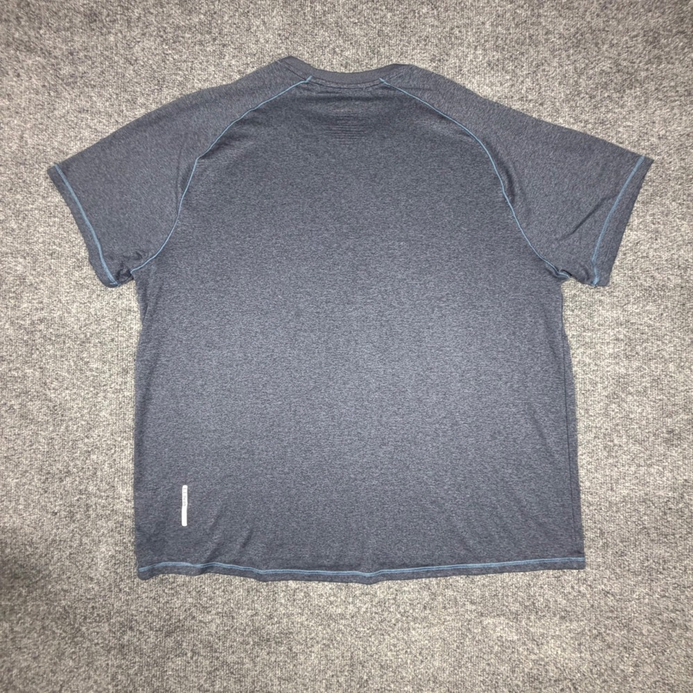 LL Bean Mens‎ XL Regular Performance Tee Shirt Heather Navy Blue Recycled Poly - Picture 2 of 7